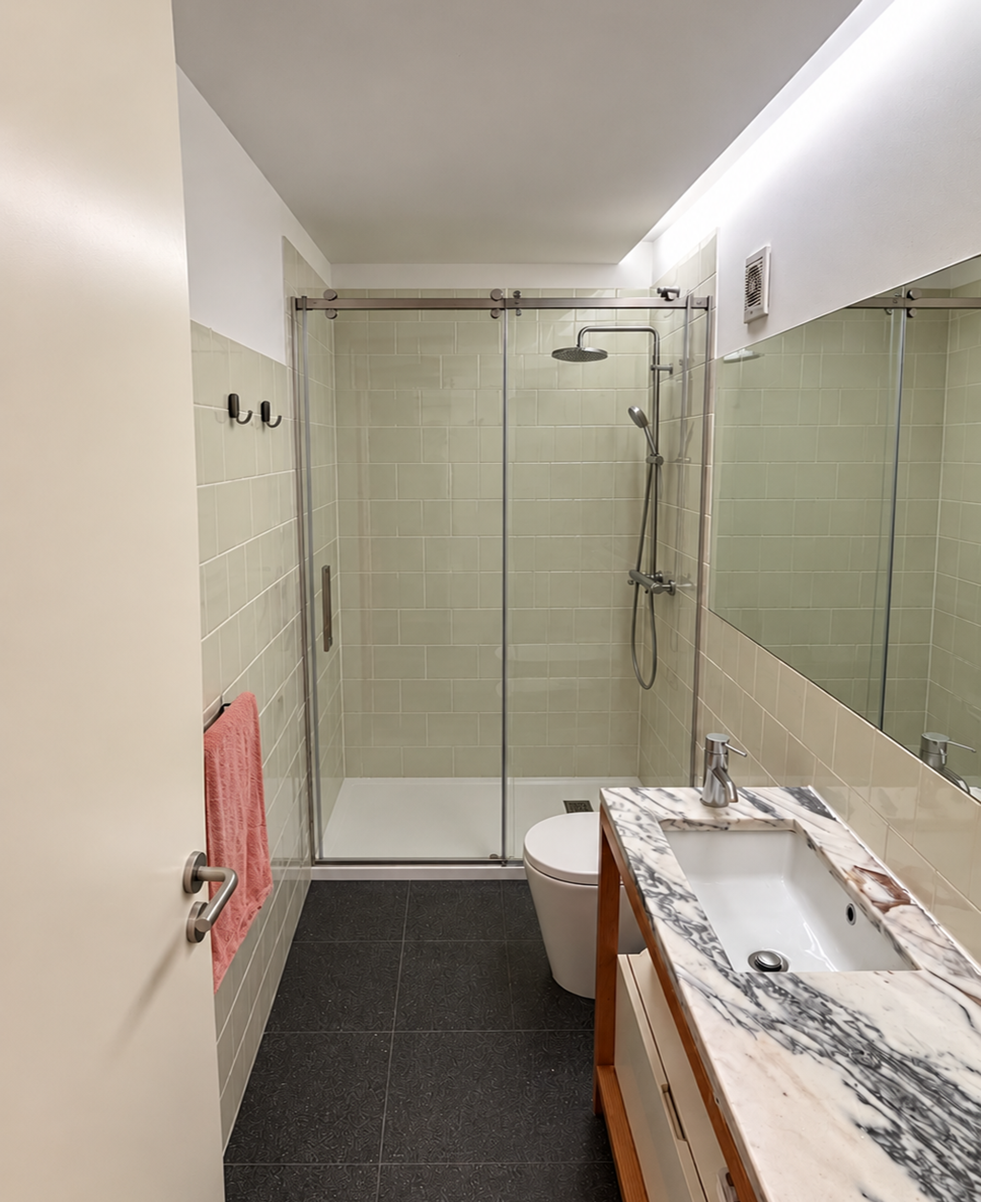 Bathroom with glass shower