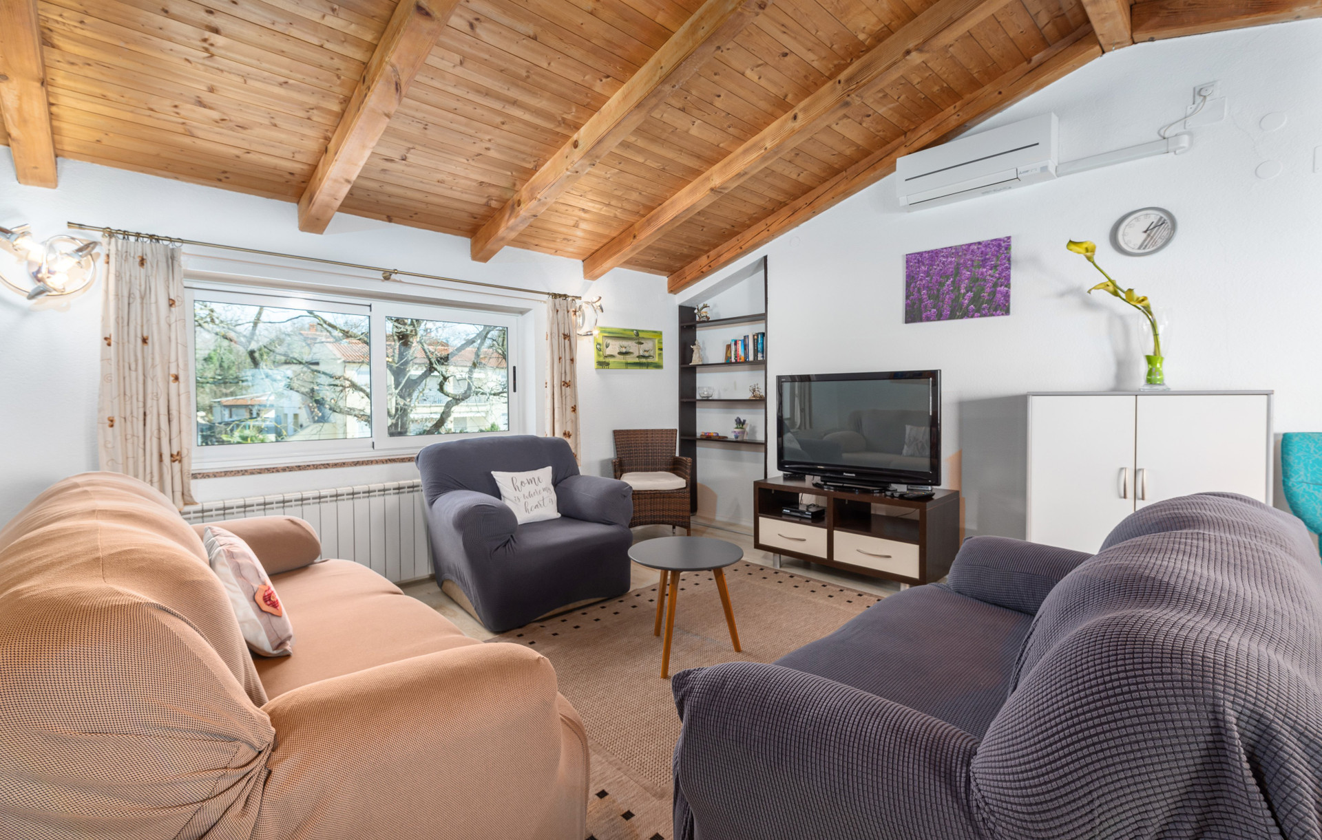 Living room with sofas and TV