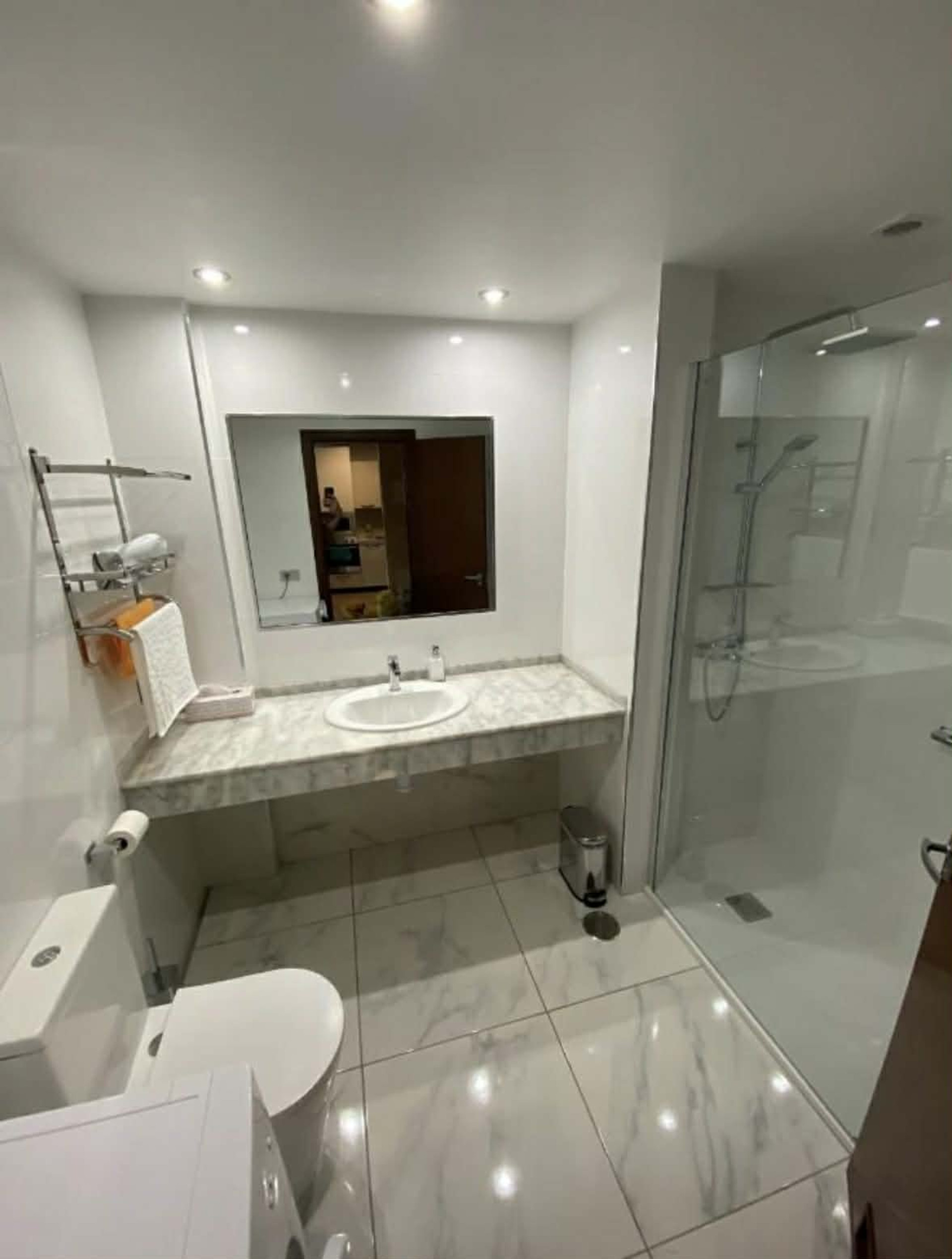 Modern bathroom with shower