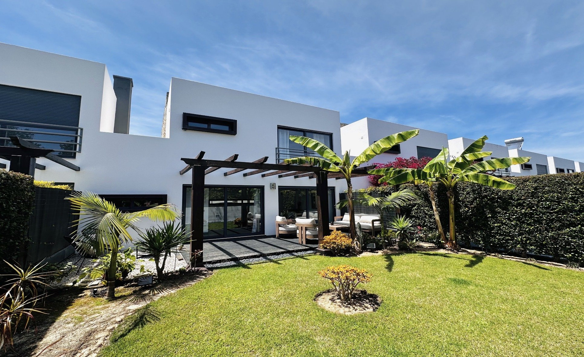 Garden and terrace with pergola