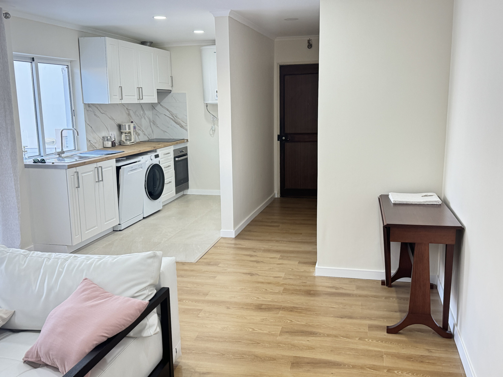 Open kitchen and living area view