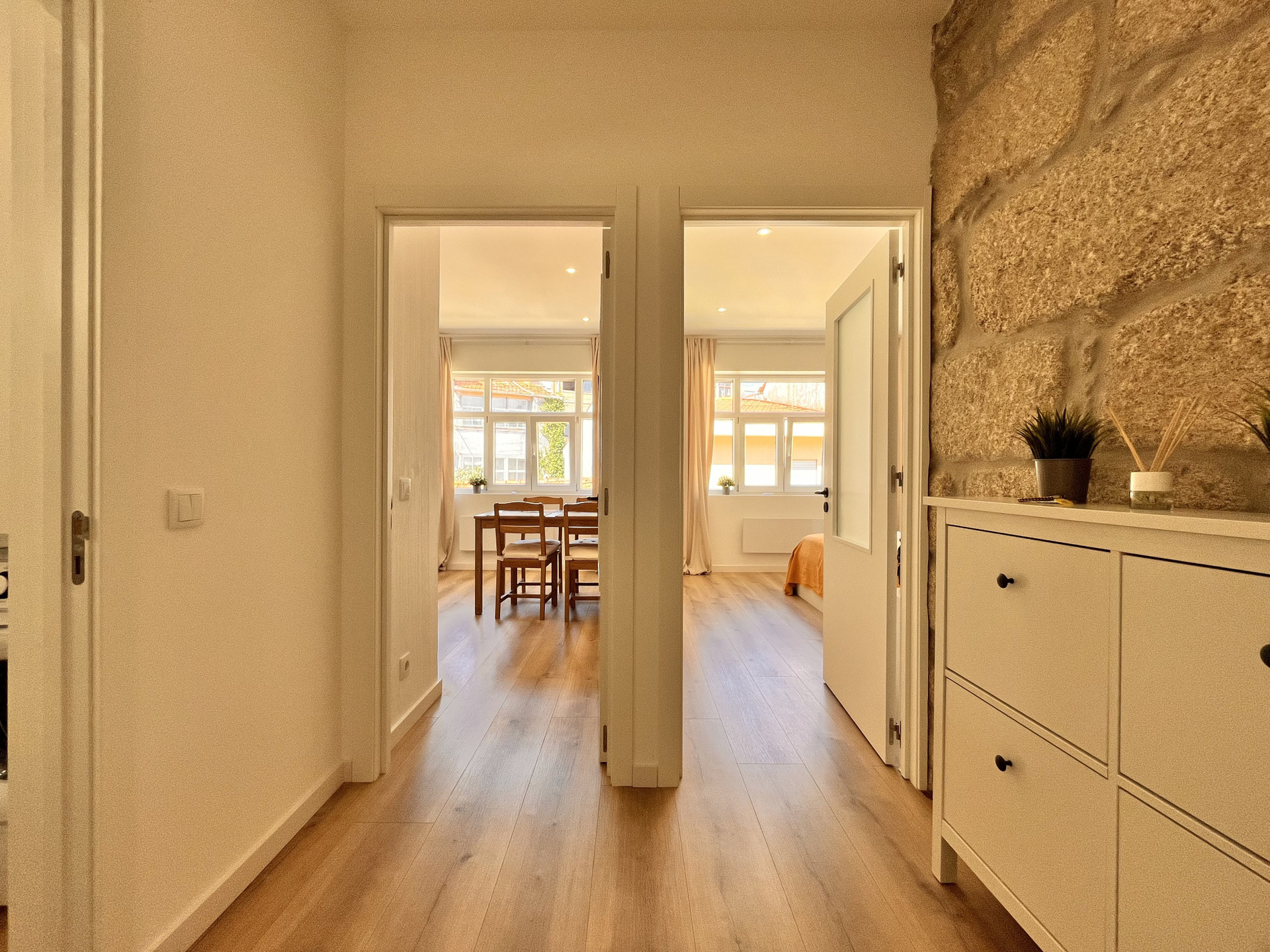 Room divider, living room and bedroom