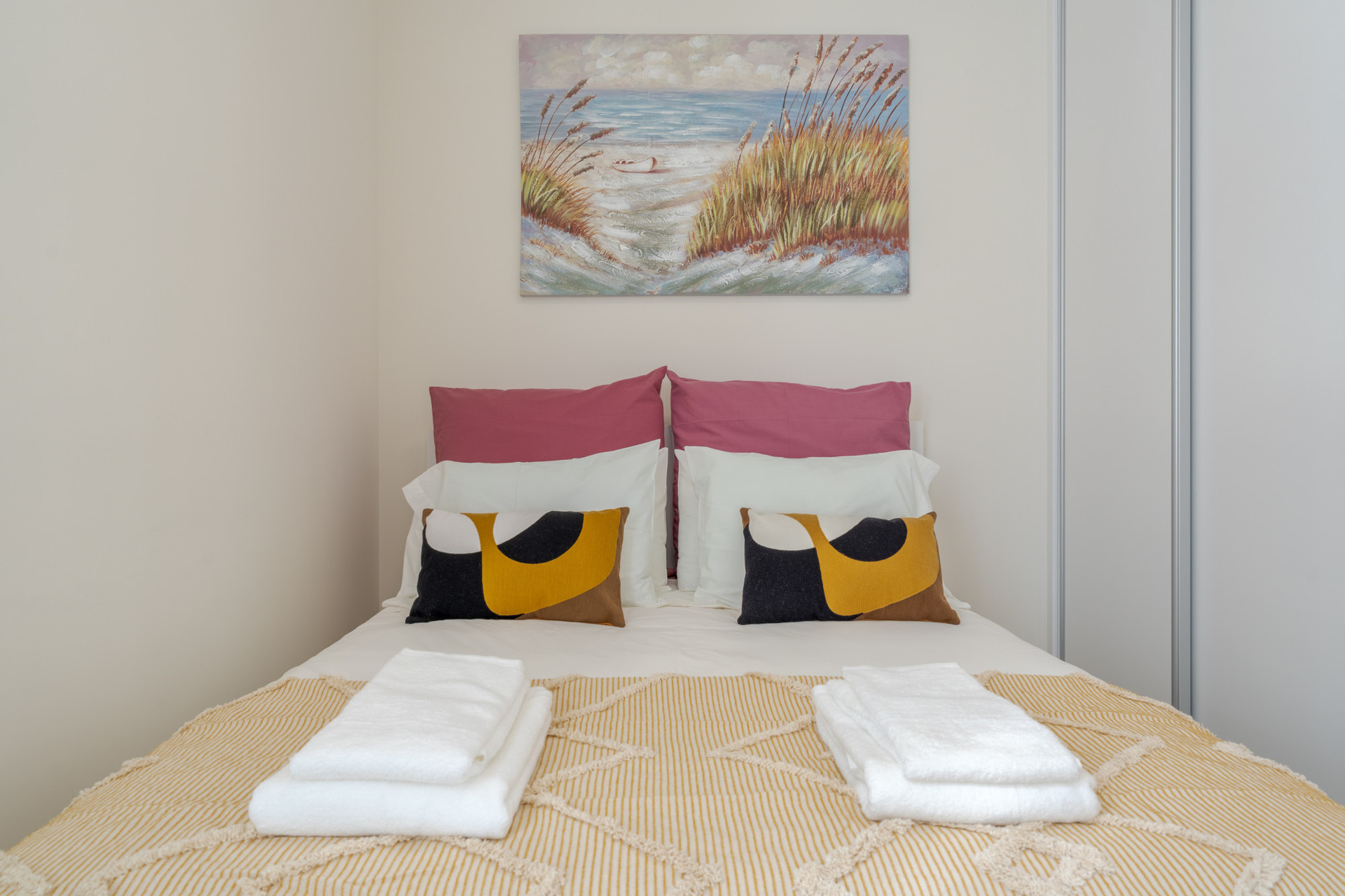 Room with comfortable double bed