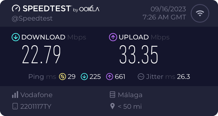 Speedtest.net result